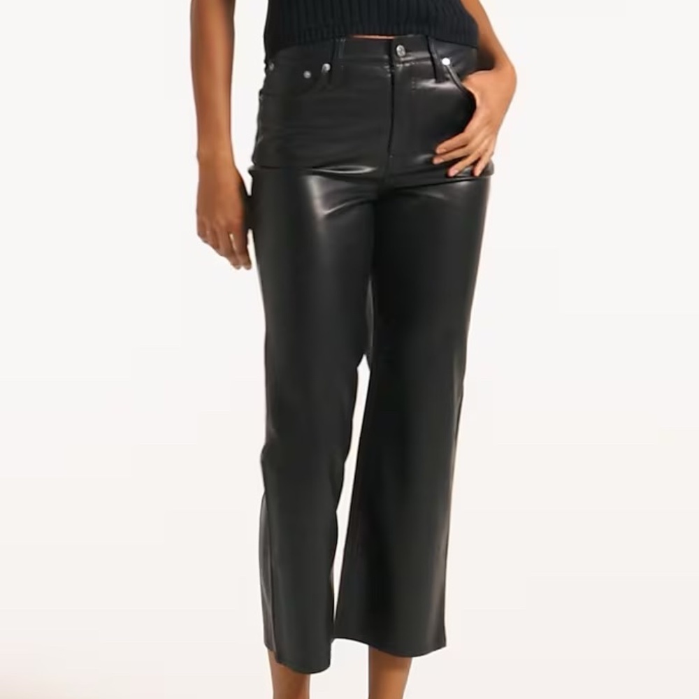 NWT Slim wide-leg pant in faux leather